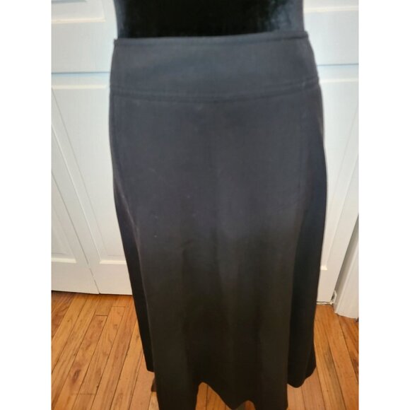 Black A Line Stretch Full Sweep Midi Skirt 10 Riding Skirt Old Money Minimalist - Picture 7 of 8